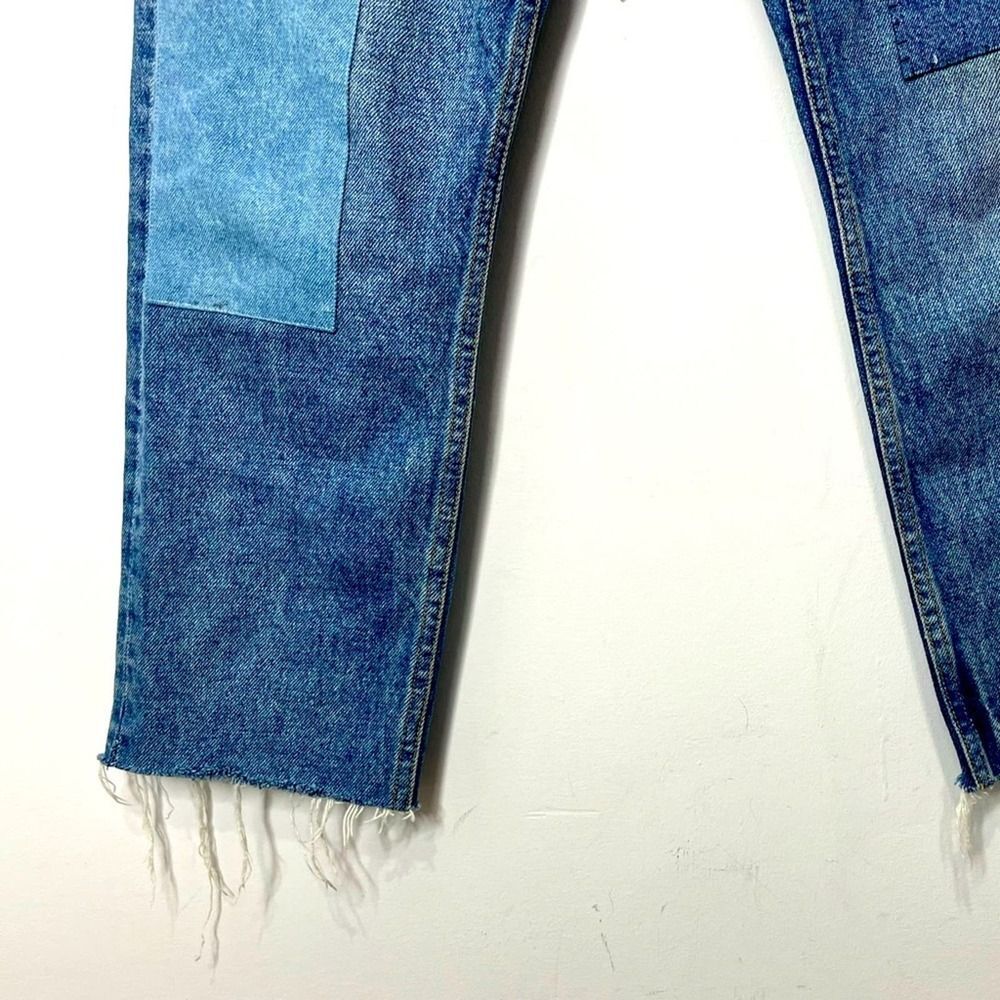 GRLFRND Helena Patchwork Jeans Lean On Me Embroidered Straight Leg Size 26 - Picture 7 of 14
